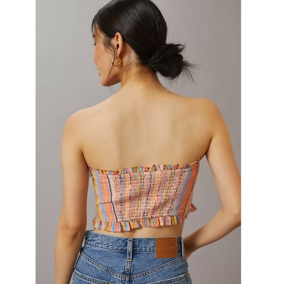 NWT Anthropologie Rainbow Smocked Top - Picture 2 of 10